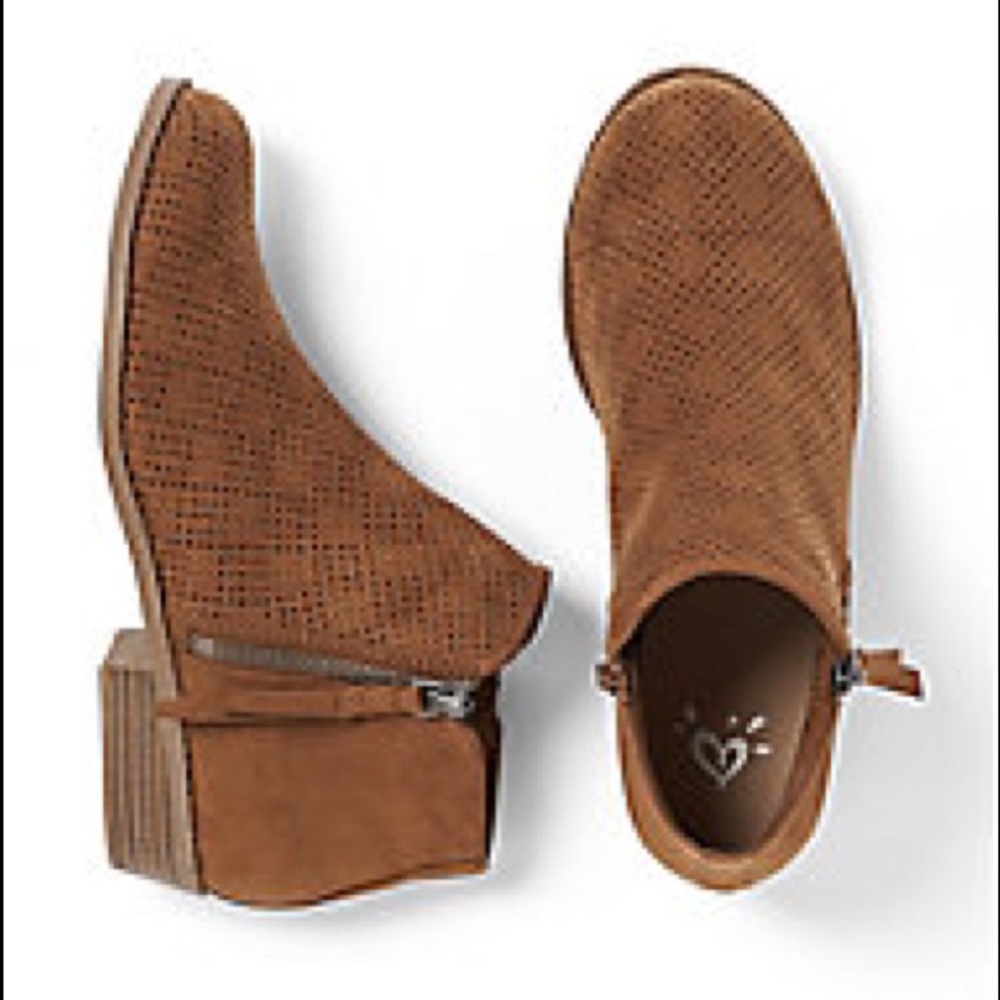 Brown Perforated Bootie